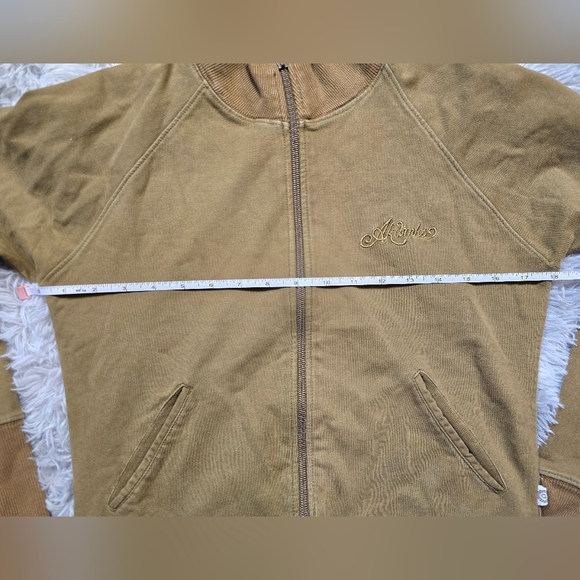 RARE Akademiks Women's Olive Bomber Jacket Streetwear Embroidered Floral Y2K - Picture 3 of 12